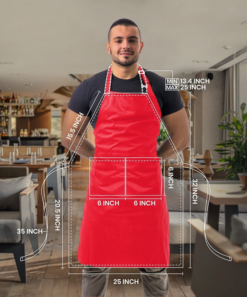 Utopia Kitchen 10 Pack Bib Apron, Unisex Adjustable Aprons with 2 Pockets, Waterdrop Resistant Cooking Kitchen Chef Apron for Men Women - Image 2